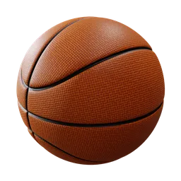 High-detail orange 3D basketball model with textured surface for Blender rendering.