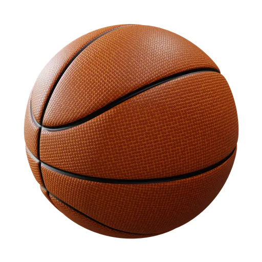 High-detail orange 3D basketball model with textured surface for Blender rendering.