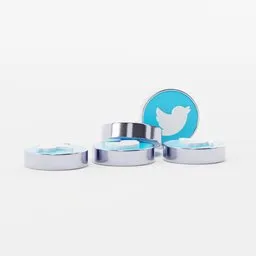 "Exercise your creativity with this highly-detailed Twitter Logo Coin 3D model, perfect for Blender 3D. Inspired by Karl Gerstner and featuring a metal skin and solid smooth teeth, this model is both sleek and eye-catching. Display the iconic blue bird and badge design with pride."
