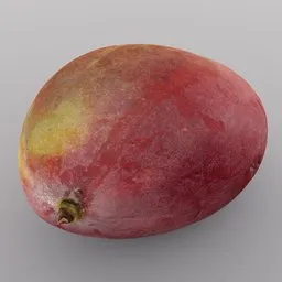 Mango whole red fruit realistic scan