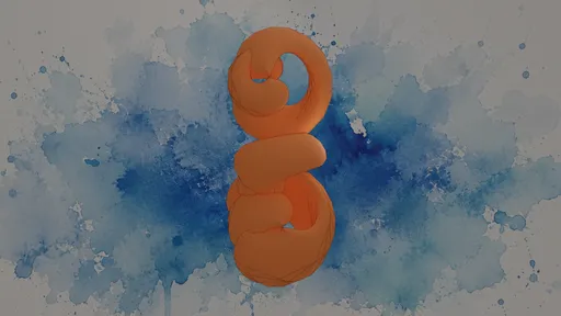 Stylized Orange Coil with Watercolor