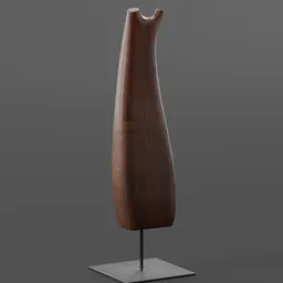 Minimalist Wooden Abstract Sculpture sculpted in Blender