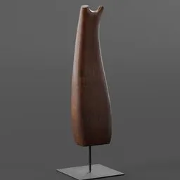 Minimalist Wooden Abstract Sculpture sculpted in Blender