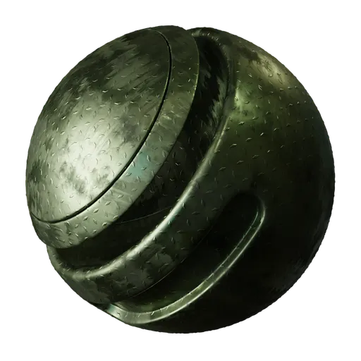 High-quality PBR anti-slip metal texture for 3D modeling in Blender and similar software, with a worn paint finish.