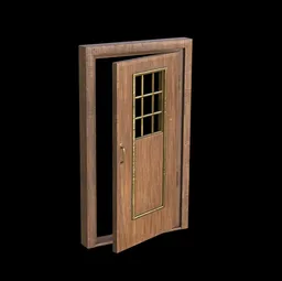 Wood gold metal door