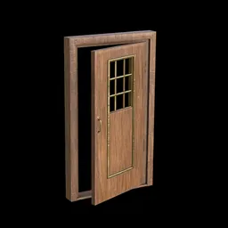 Wood gold metal door