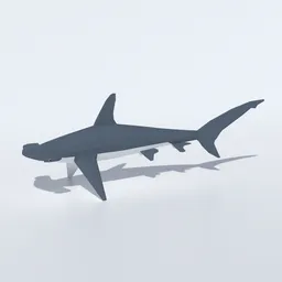 Low Poly Animated Hammerhead Shark