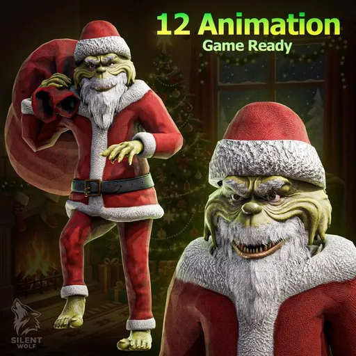 Grinch Santa Rigged Animated