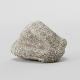 Low-poly realistic 3D Boulder model with 2K PBR texture for Blender, suitable for environmental scenes.