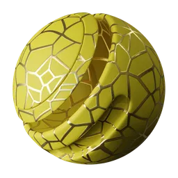 Vibrant Yellow and Silver Fracture