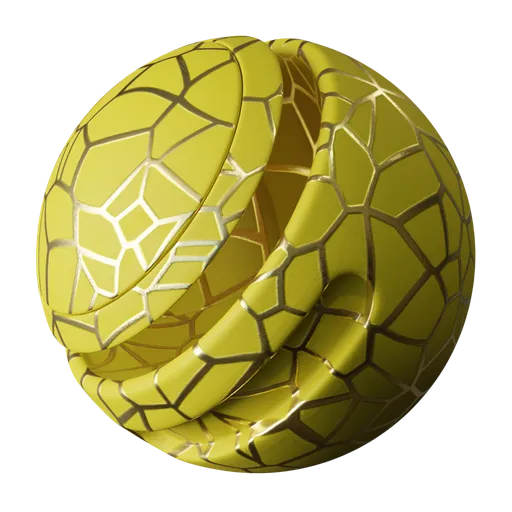 Vibrant Yellow and Silver Fracture