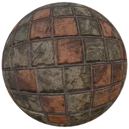 High-quality PBR 2K resolution material for 3D modeling in Blender, featuring realistic aged and weathered brick textures.