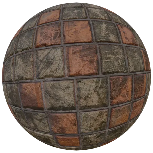 High-quality PBR 2K resolution material for 3D modeling in Blender, featuring realistic aged and weathered brick textures.