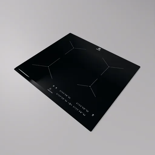 Realistic 3D rendering of modern induction cooktop for Blender graphic projects.