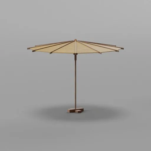 3D model of a vintage sunshade parasol suitable for Blender rendering and game design.