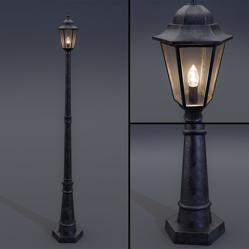 Classic Lamp Post Urban Environment models BlenderKit