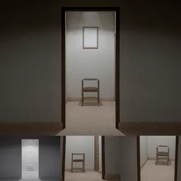 Chair Under Spotlight in Empty Room