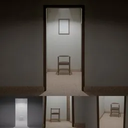 Chair Under Spotlight in Empty Room