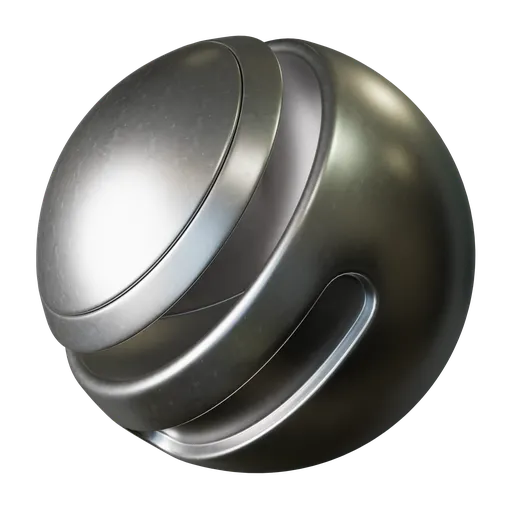 High-resolution PBR texture of scratched silver metal, ideal for realistic 3D kitchenware models in Blender.