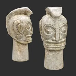 Tiki God Mohawk Warrior Statue Marble