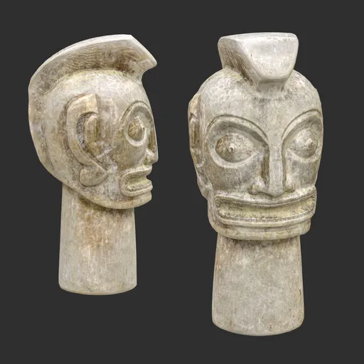 Tiki God Mohawk Warrior Statue Marble