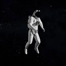 Detailed 3D astronaut model with EVA suit and reflective visor, suitable for Blender rendering.