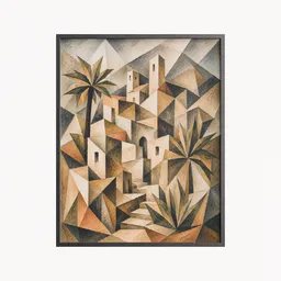 Abstract Painting Cubism-Inspired