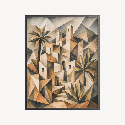 Abstract Painting Cubism-Inspired