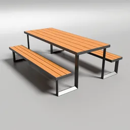 Lesli Living Picnic Set Bench with Table