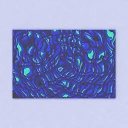 3D model of an abstract art picture frame using Blender, featuring UV correction and a customizable procedural texture.