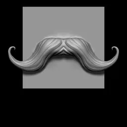 NS Stylized handlebar mustache curved