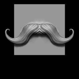 NS Stylized handlebar mustache curved
