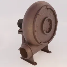 Highly detailed Blender 3D model of a vintage steam turbine with realistic textures and materials.