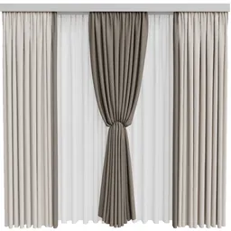 Silk and cotton curtain combination