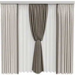 Silk and cotton curtain combination