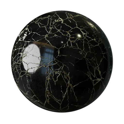 Gilded marble black