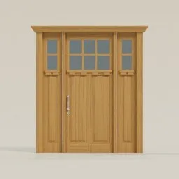 Classic Craftsman Wood Entry Door Set
