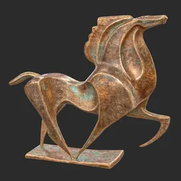 Horse abstract bronze statue