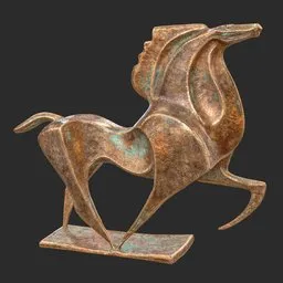 Horse abstract bronze statue