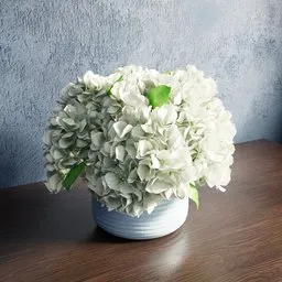 White Hydrangea Pot