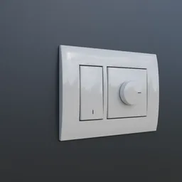 "Modular Switchboard with Interchangeable Buttons in Blender 3D - Wall-Light Category"