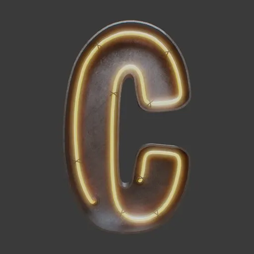 Neon Letter C