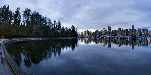 Downtown Vancouver City Overcast Sunrise