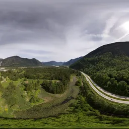 Highway in Mountain Valley Daytime