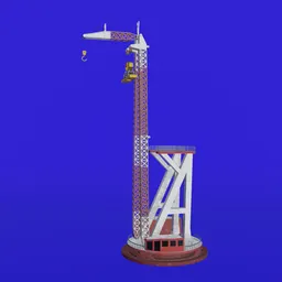 Detailed Blender 3D model of a compact dock crane with a minimalist design and sturdy base for lightweight operations.