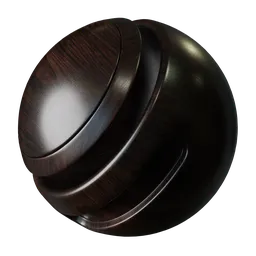 Seamless PBR dark wood texture for 3D modeling, compatible with Blender and other 3D software.