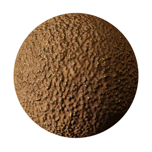High-resolution PBR red soil material for 3D modeling in Blender with detailed textures and small rocks.