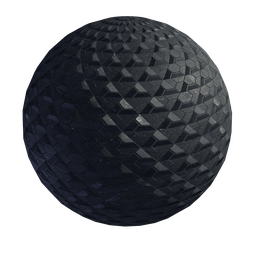 Detailed PBR basalt tile material with geometric pattern for 3D texturing in Blender and other modeling software.