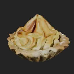 Realistic medium-poly 3D render of a creamy cheesecake cupcake for Blender graphics projects.