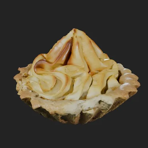 Realistic medium-poly 3D render of a creamy cheesecake cupcake for Blender graphics projects.